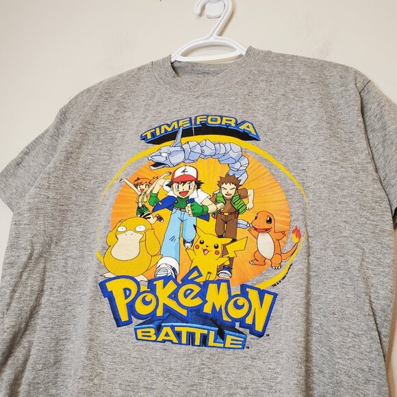 Vintage 1999 Pokémon Battle graphic shirt gray size mens S - Picture 3 of 6
